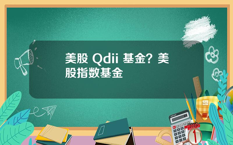 美股 Qdii 基金？美股指数基金